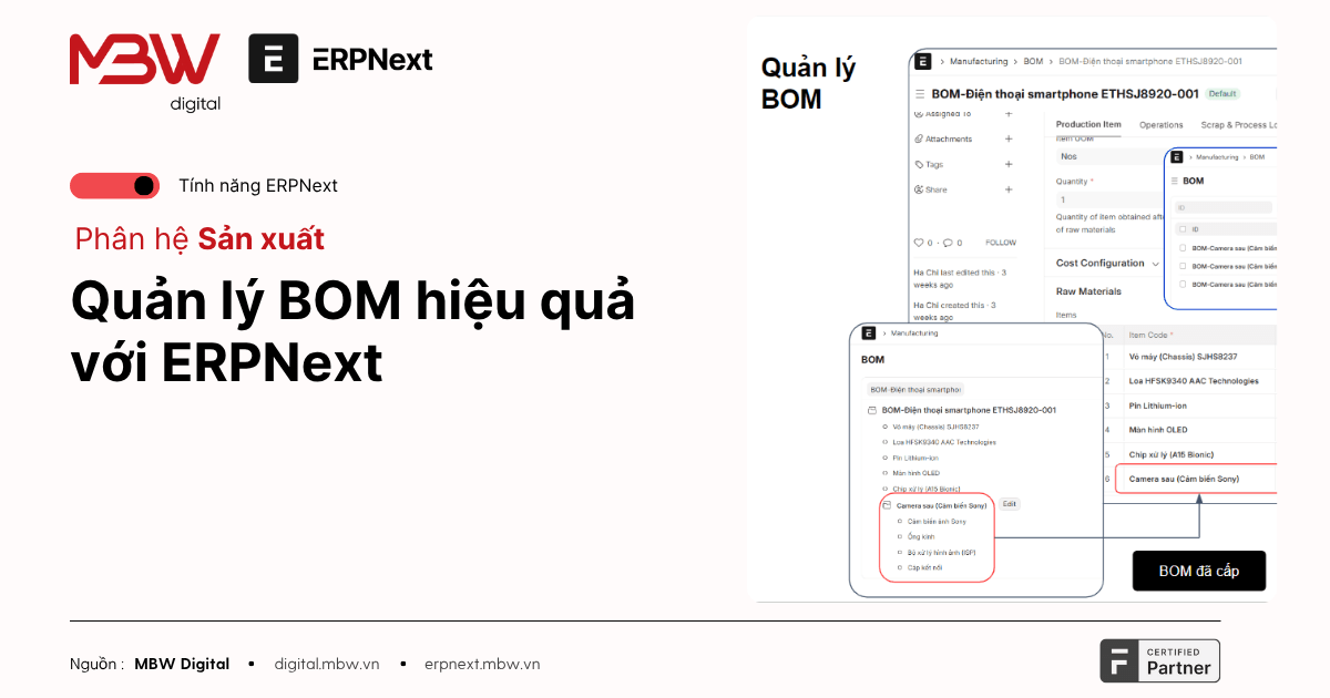 Quản lý BOM hiệu quả với ERPNext